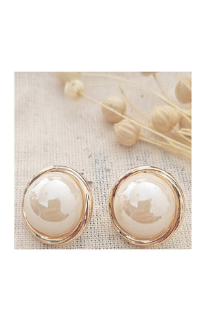 Boucles d'oreilles puces - Laiton plaqué or & perles