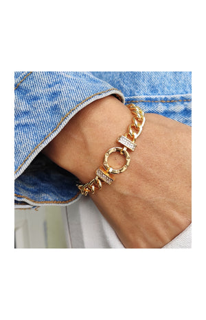 Bracelet - Laiton plaqué or & zircons