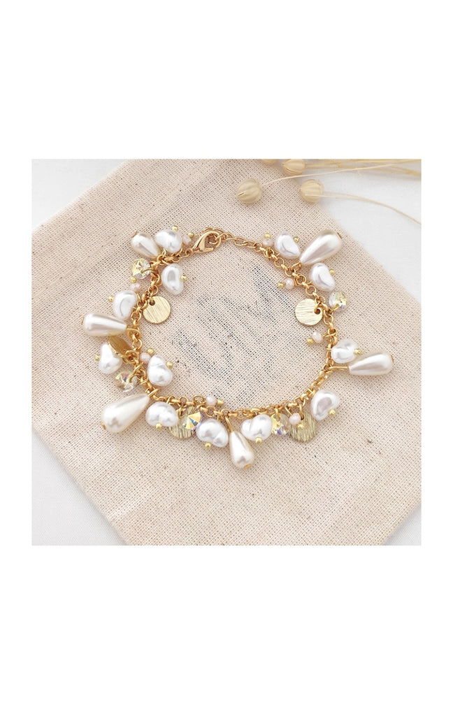 Bracelet - Laiton plaqué or & perles de cultures