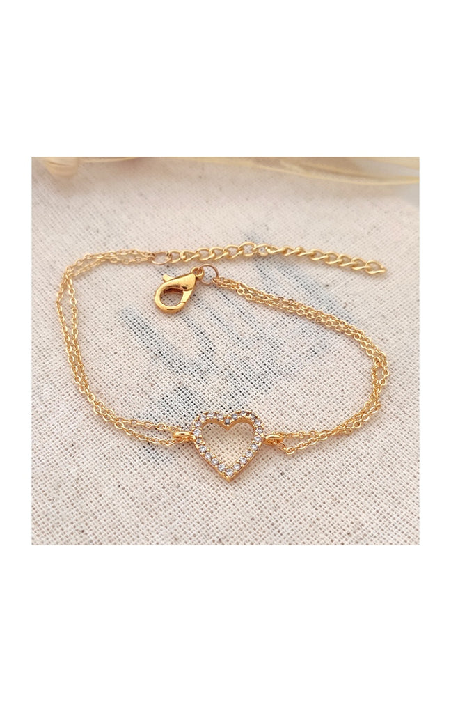 Bracelet - Laiton plaqué or & zircons