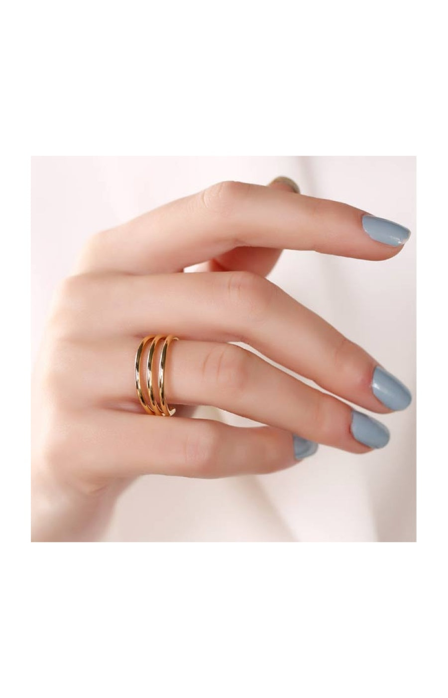 Bague 3 rangs ajustable - Laiton plaqué or