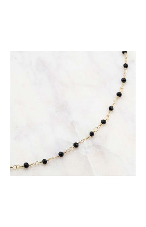 Collier - Acier inoxydable doré & pâtes de verre