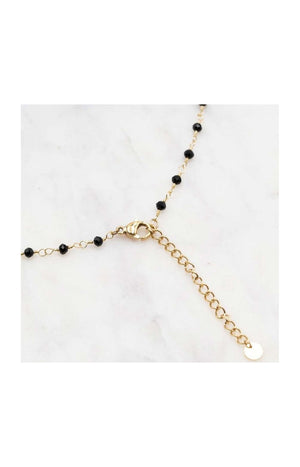 Collier - Acier inoxydable doré & pâtes de verre
