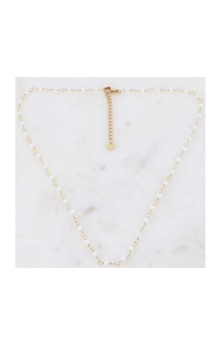 Collier - Acier inoxydable doré & pâtes de verre