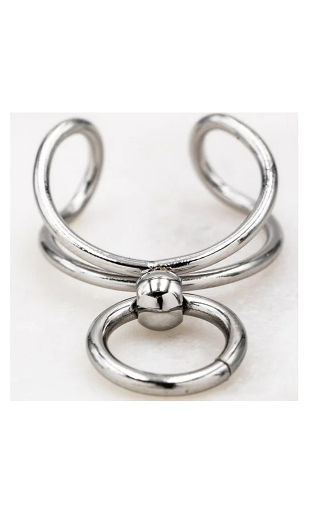 Bague ajustable - Acier inoxydable & rhodium argenté