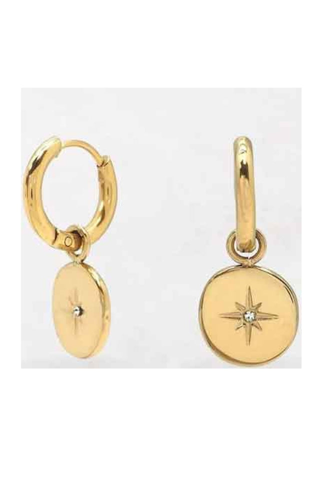 Créoles - Acier inoxydable doré & strass