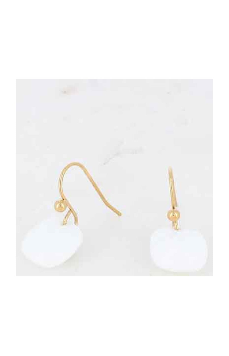 Boucles d'oreilles - Acier inoxydable doré & pâtes de verres blanc