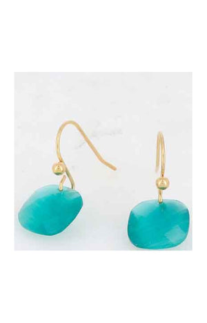 Boucles d'oreilles - Acier inoxydable & pâtes de verre vert