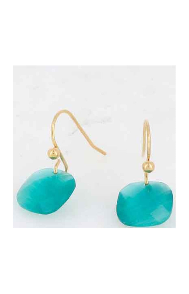 Boucles d'oreilles - Acier inoxydable & pâtes de verre vert
