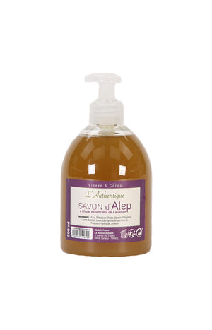 Savon d'Alep liquide - Huile essentielle de lavandin - Visage & corps - 500 ml