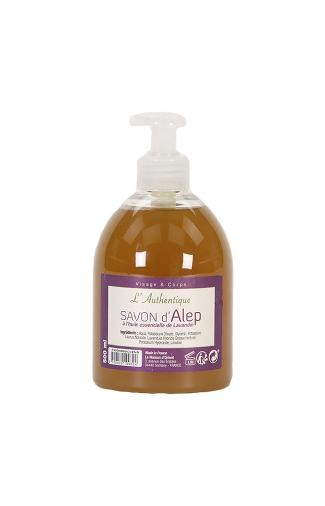 Savon d'Alep liquide - Huile essentielle de lavandin - Visage & corps - 500 ml