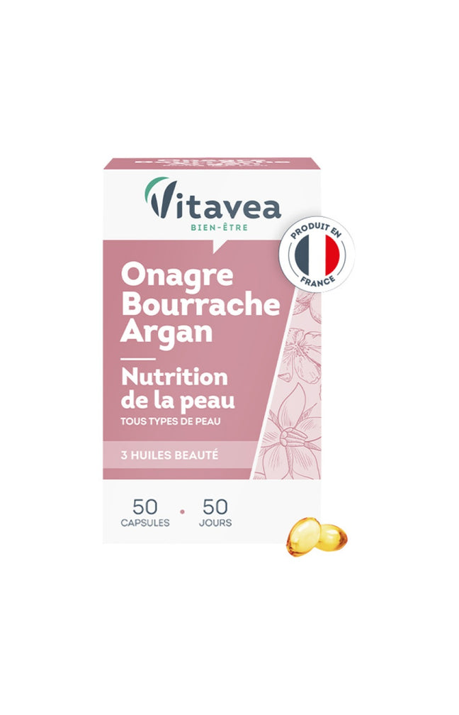 Cure nutrition de la peau - Onagre Bourrache Argan - 5 mois
