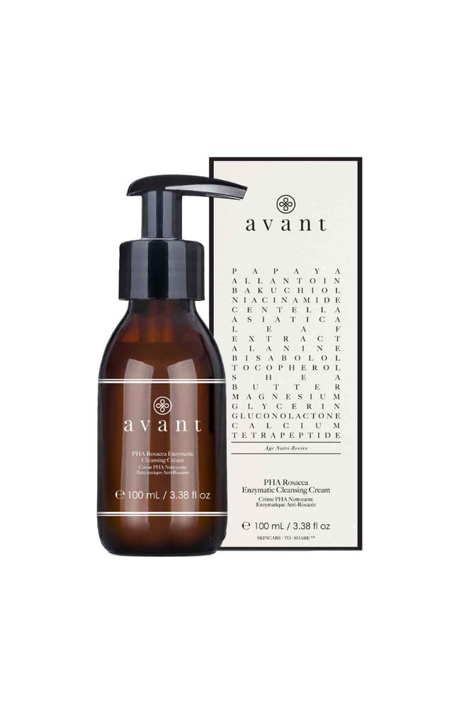 Crème nettoyante anti-rosacée - PHA  Enzymatique - Peaux sensibles à rosacée - Visage - 100 ml
