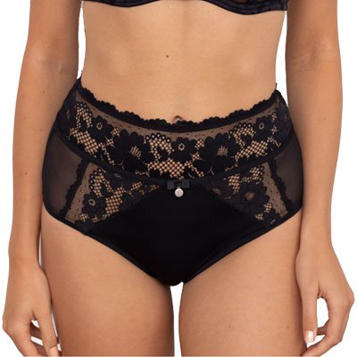 Culotte menstruelle taille haute - Emma - Flux moyens à abondants - Noir