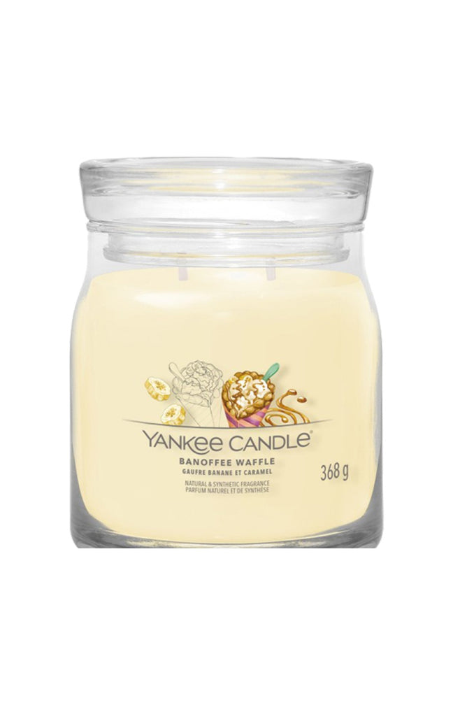 Bougie jarre - Gaufre banane & caramel - Modèle medium - 368 g