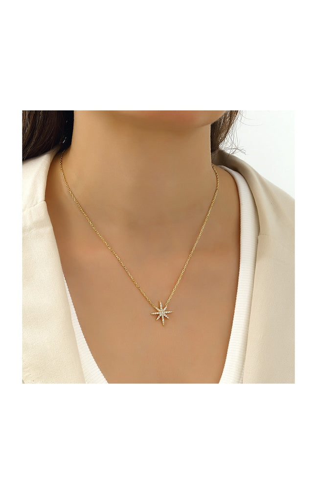 Collier - Argent 925/000 plaqué or & zircons