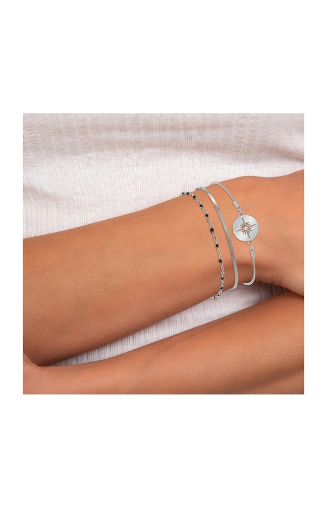 Trio de bracelets - Acier inoxydable - Argenté