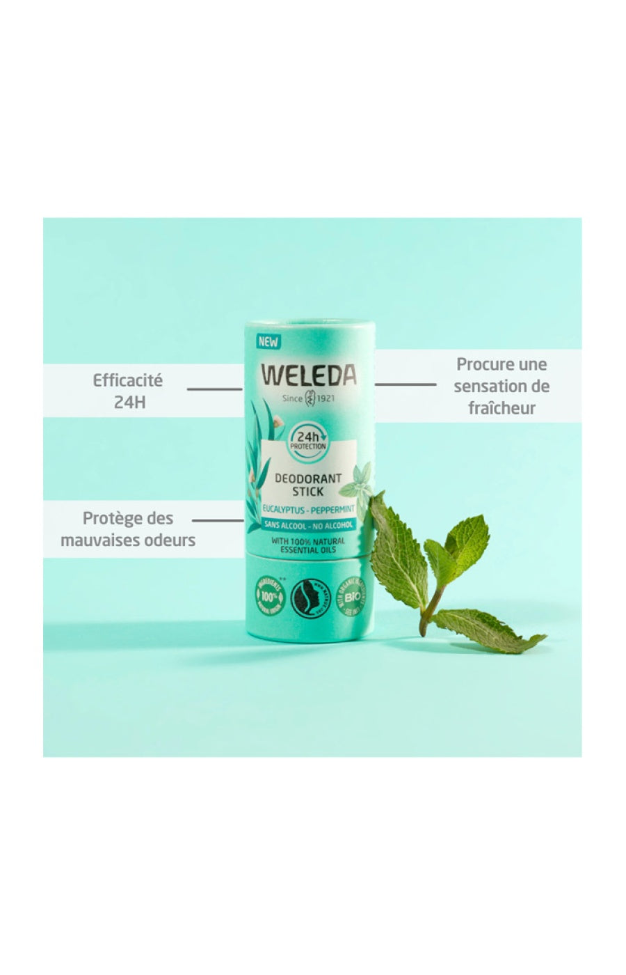 Déodorant stick - Eucalyptus & peppermint - 50 g