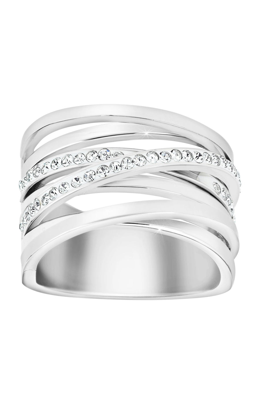 Bague - Acier inoxydable & cristaux