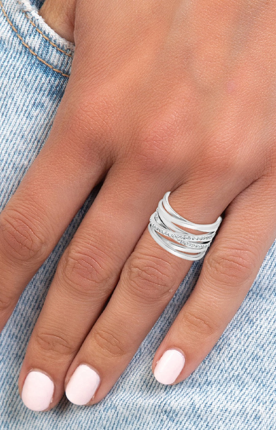 Bague - Acier inoxydable & cristaux