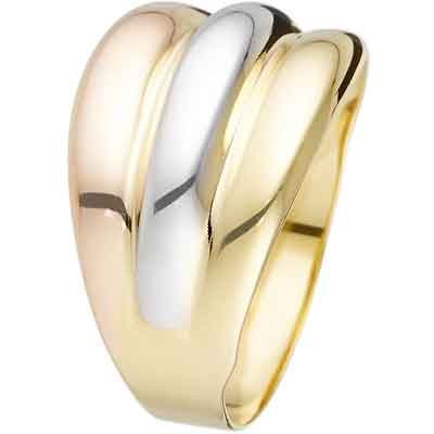 Bague Trianon - Or jaune, or rose & or blanc 375/1000