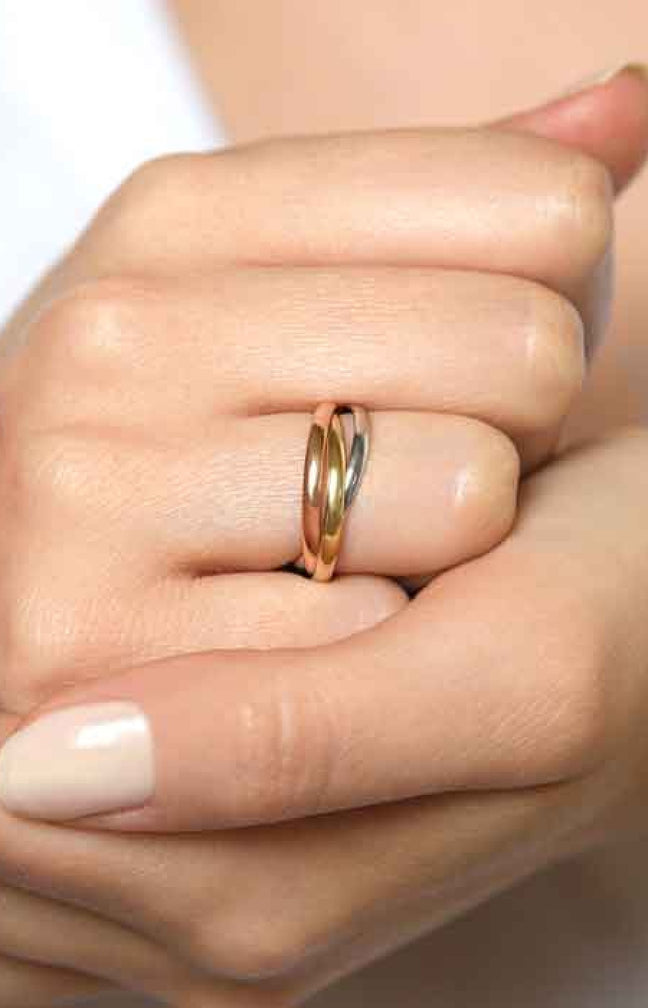 Bague Tri Or - Or jaune, or rose & or blanc 375/1000