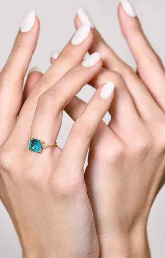 Bague Espoir - Or jaune 375/1000 & quartz & topaze bleue