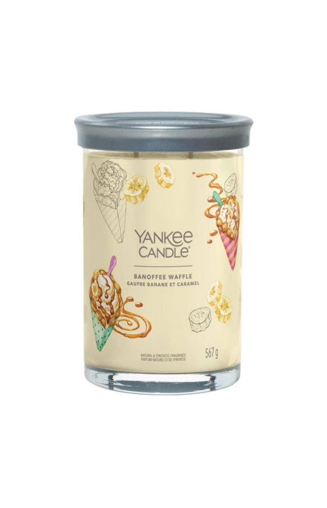Bougie gobelet - Gaufre banane & caramel - Grand modèle - 567 g