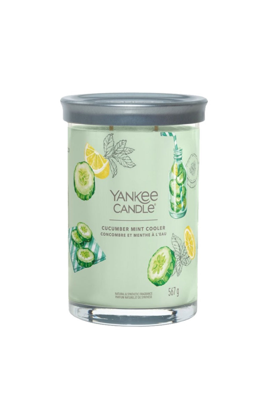 Bougie gobelet - Concombre & menthe à l'eau - Grand modèle - 567 g