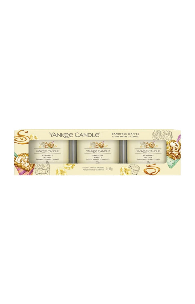 Coffret bougies votives - Gaufre banane & caramel - 3 x 37 g