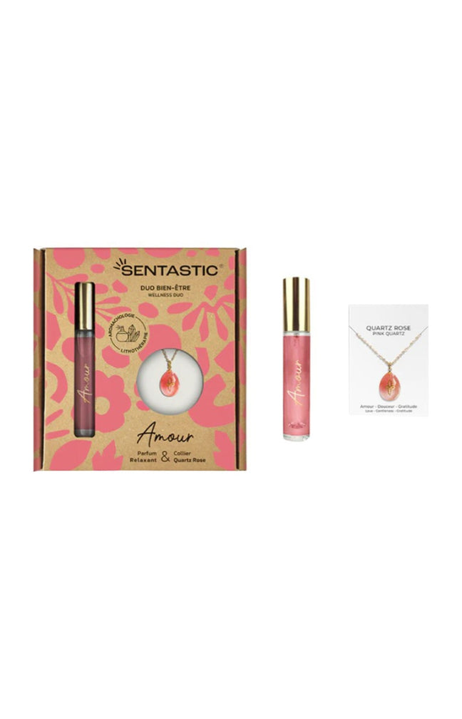 Coffret parfum & collier qwartz - Amour