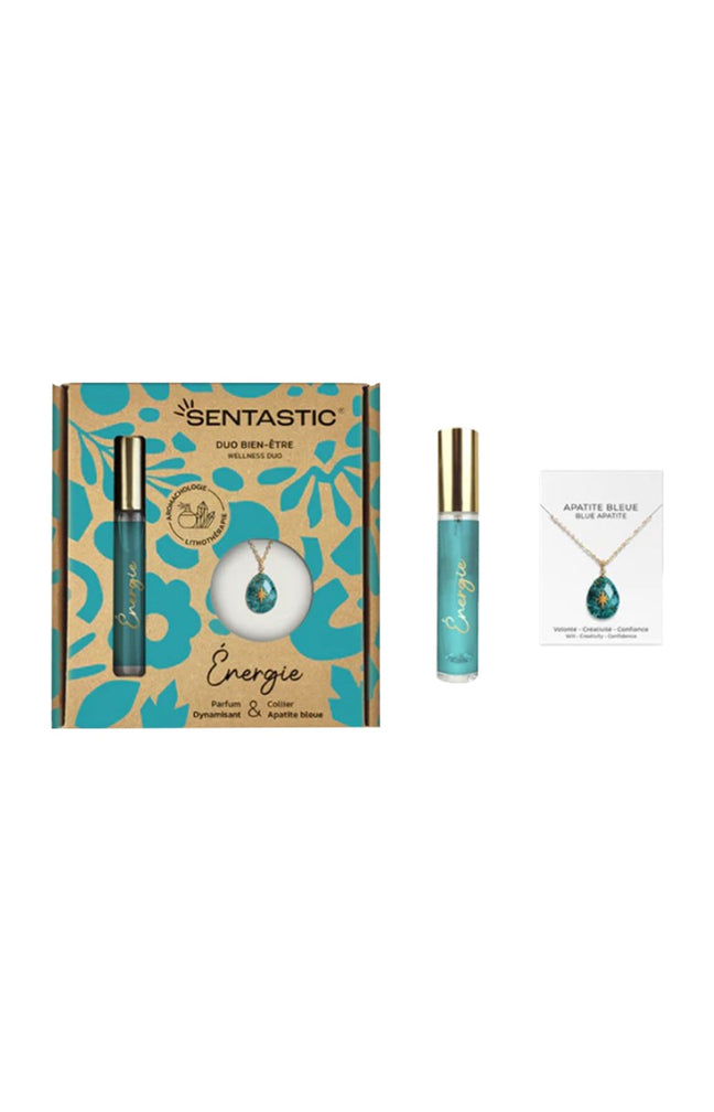 Coffret parfum & collier apatite bleu - Energie