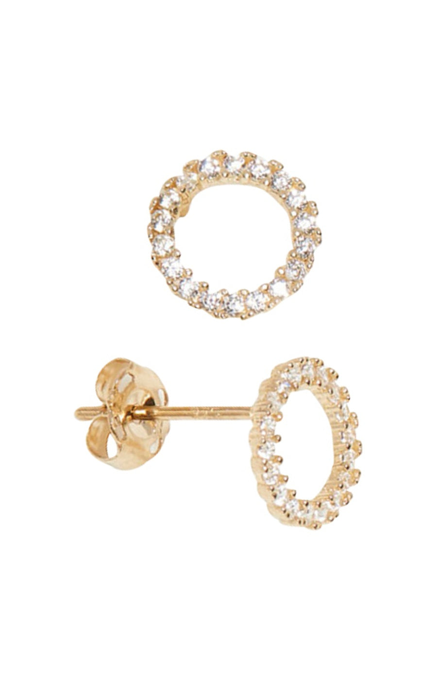 Boucles d'oreilles Moon - Or jaune 375/1000 & zirconium