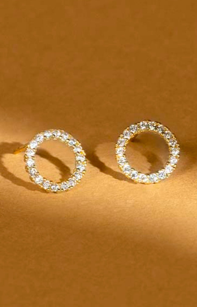 Boucles d'oreilles Moon - Or jaune 375/1000 & zirconium