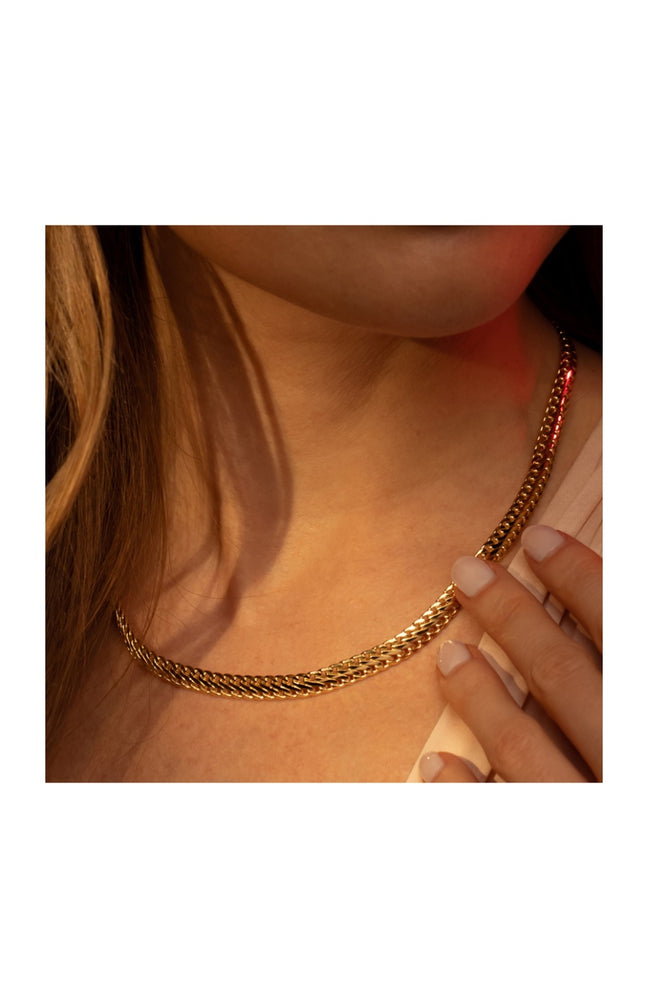 Collier Nathalia maille ovale - Or jaune 375/1000