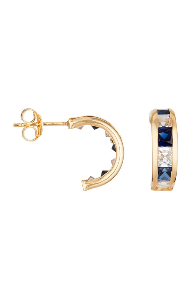 Boucles d'oreilles Bluarc - Or jaune 375/1000, saphirs & zirconiums