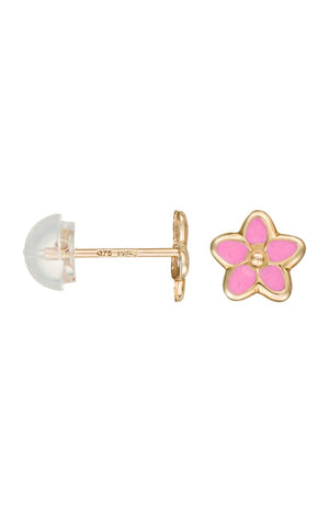 Boucles d'oreilles Jolies fleurs - Or jaune 375/1000 - Enfant