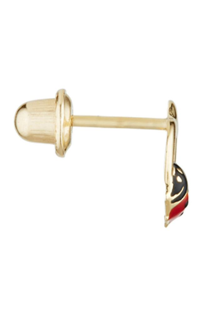Boucles d'oreilles Coccinelle amoureuse - Or jaune 375/1000 & émail - Enfant