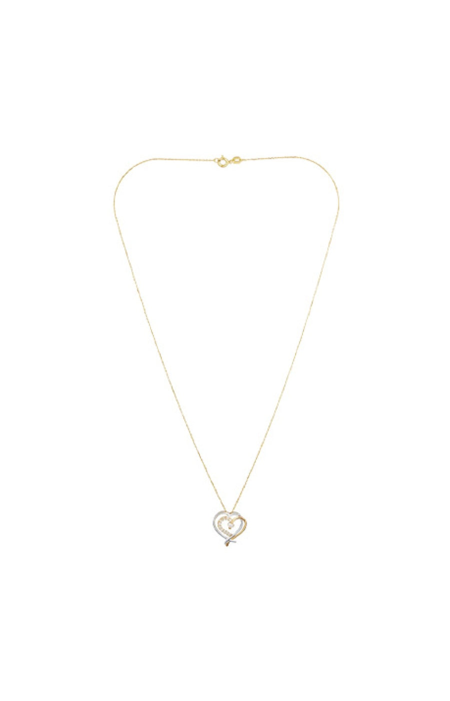 Pendentif Coup de Coeur - Or jaune, or Blanc 375/1000 & zirconium