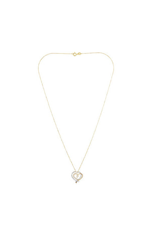 Pendentif Coup de Coeur - Or jaune, or Blanc 375/1000 & zirconium