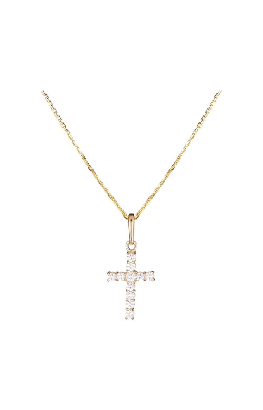Pendentif Croix Vérité - Or jaune 375/1000 & zirconium
