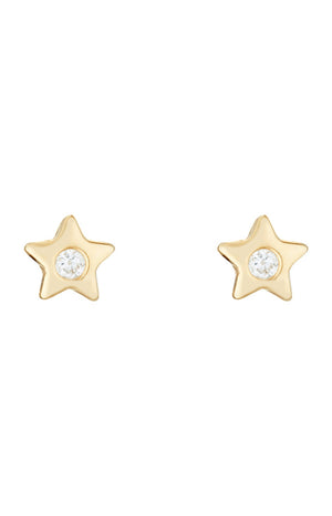Boucles d'oreilles Etoile - Or jaune 375/1000 & zirconium - Enfant