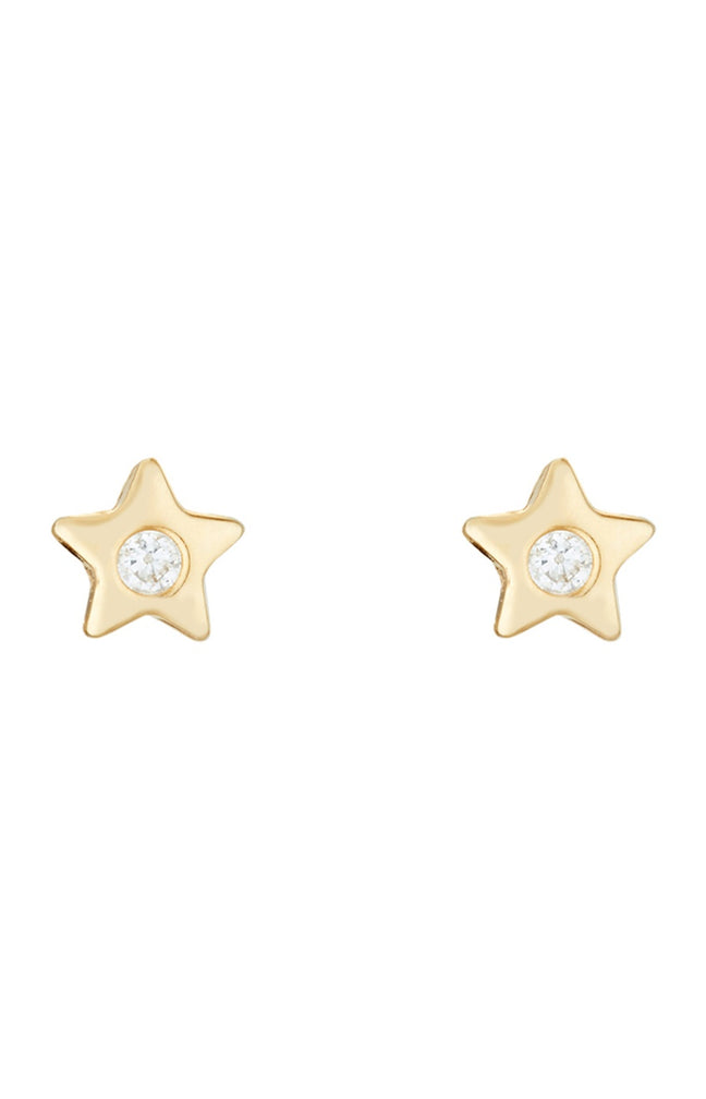 Boucles d'oreilles Etoile - Or jaune 375/1000 & zirconium - Enfant
