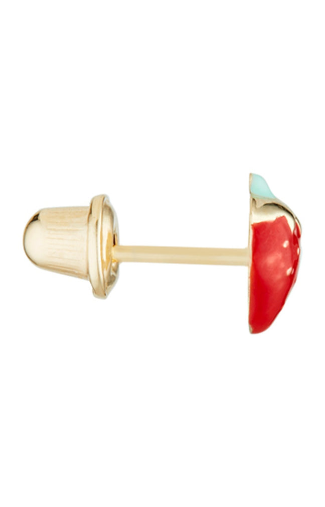 Boucles d'oreilles Jolie fraise - Or jaune 375/1000 & émail - Enfant
