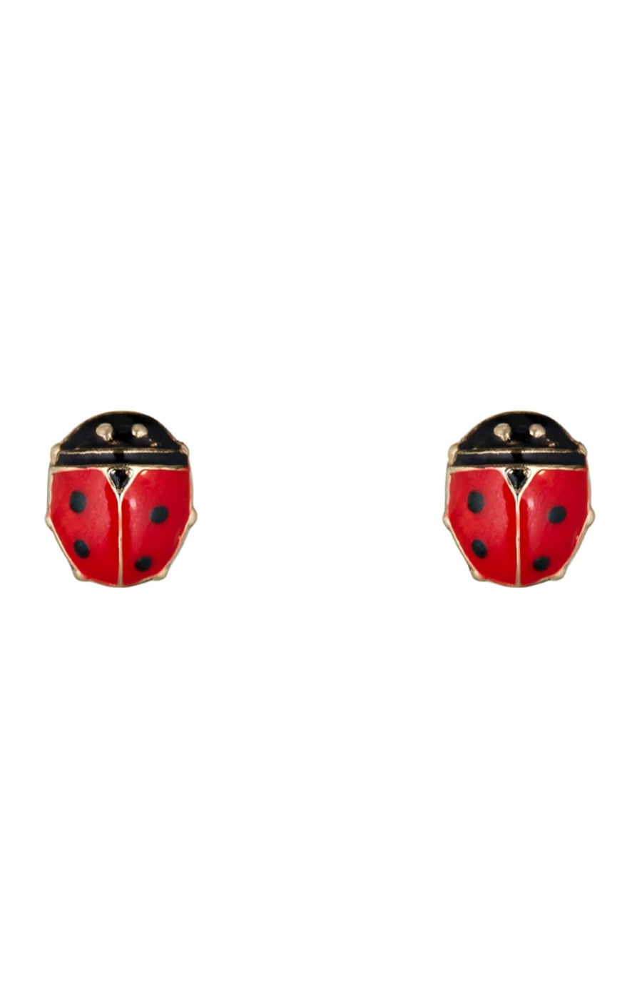 Boucles d'oreilles Happy coccinelle - Or Jaune 375/1000 & émail - Enfant