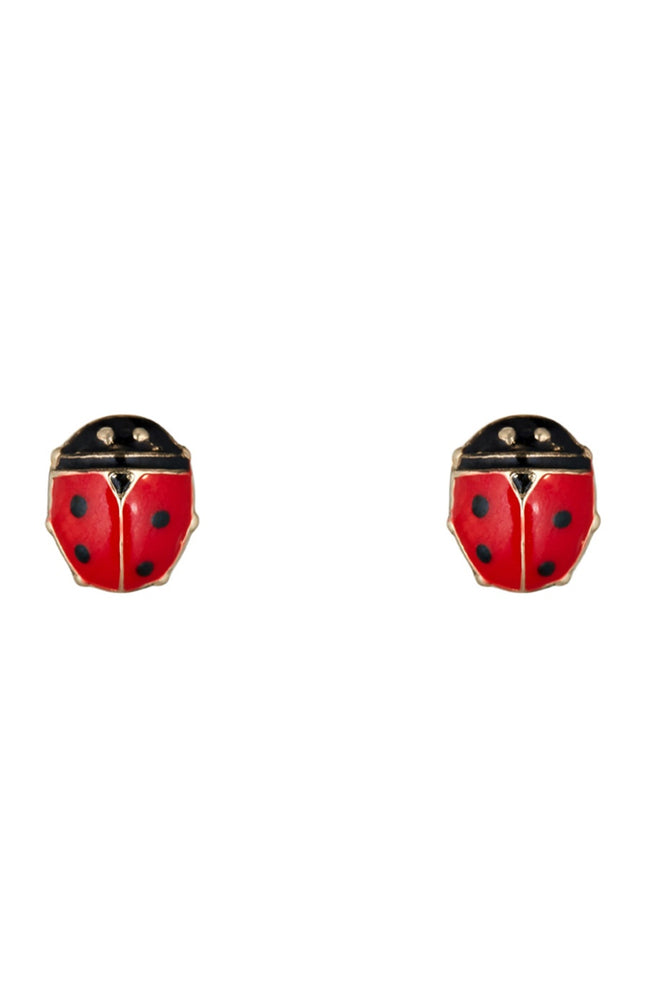 Boucles d'oreilles Happy coccinelle - Or Jaune 375/1000 & émail - Enfant