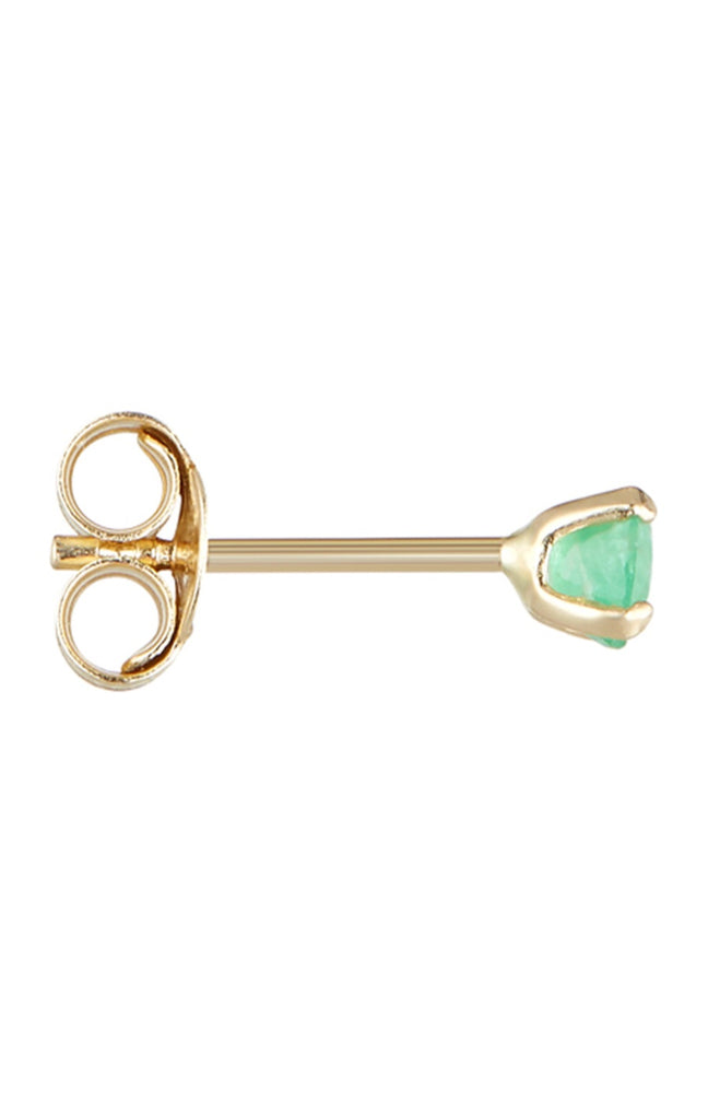 Boucle d'Oreilles Puce Emeralda - Or Jaune 375/1000 & émeraudes vertes