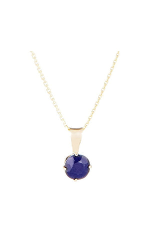 Pendentif Puce - Or jaune 375/1000 & saphir