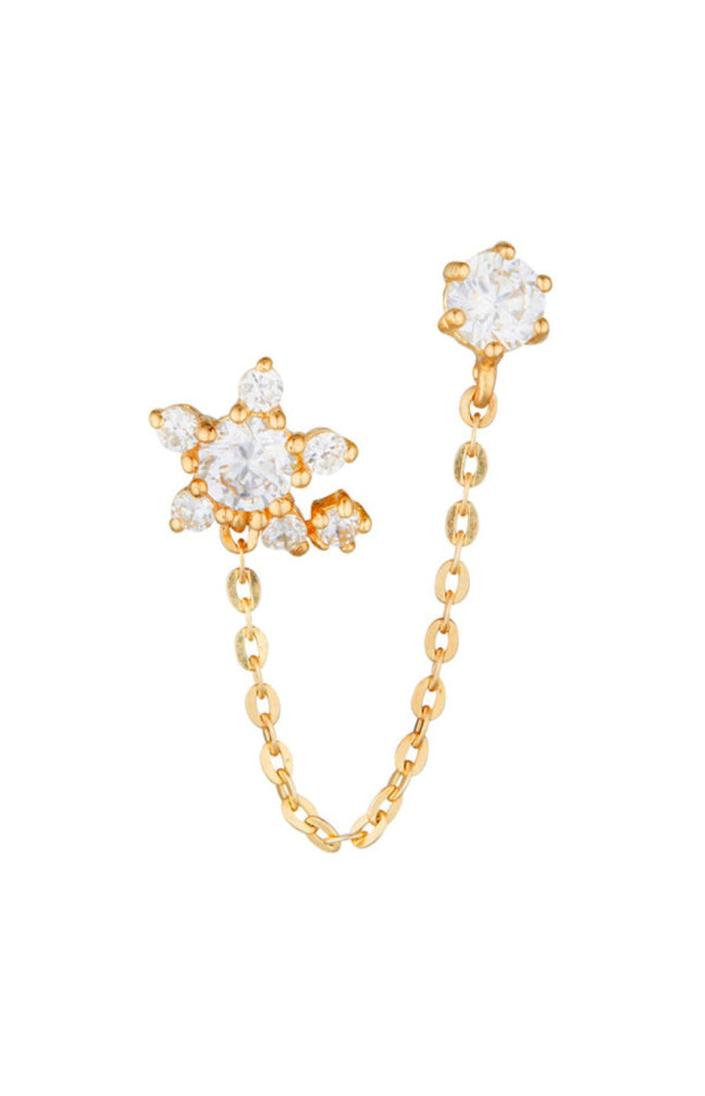 Boucles d'oreilles 2 trous Duchesse - Or jaune 375/1000 & zirconium