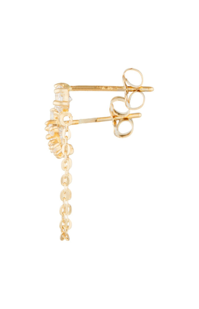 Boucles d'oreilles 2 trous Duchesse - Or jaune 375/1000 & zirconium